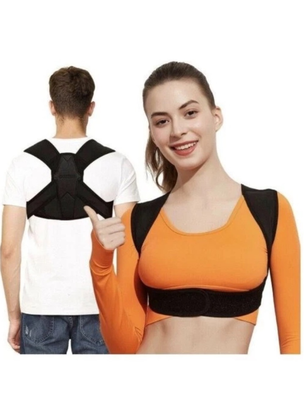 Posture Corrector Adjustable Upper Support Back Shoulder Brace Adult Large New